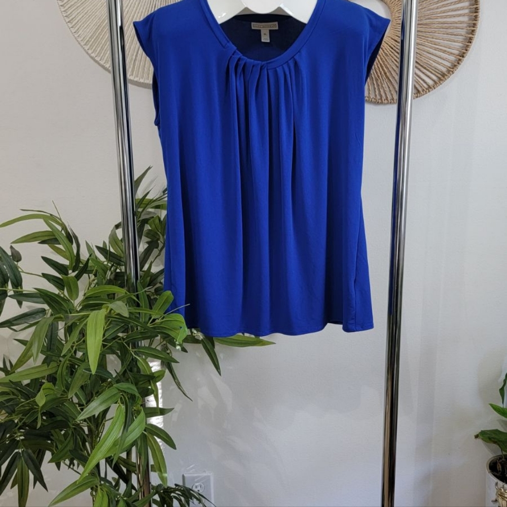 Royal blue sleeveless blouse